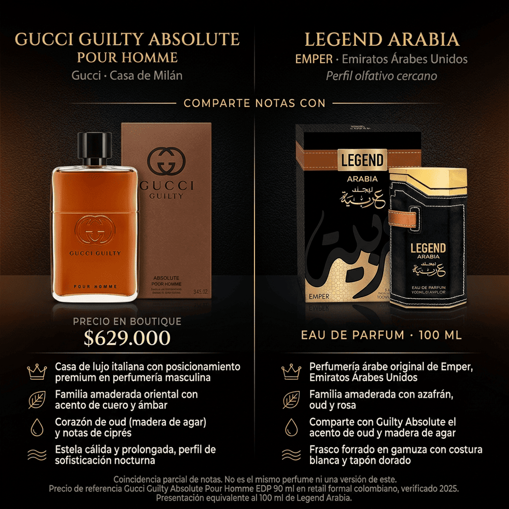 Legend Arabia | Emper — comparativa de perfil olfativo