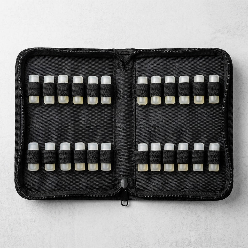 Estuche Arranque Plus Black Lions COMEX con 24 decants rollon de 3 ml