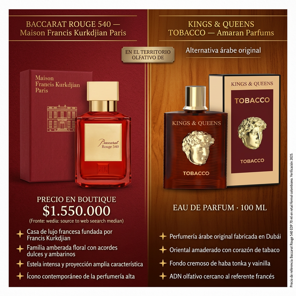 Kings & Queens Rouge | Amaran Parfums — comparativa de perfil olfativo