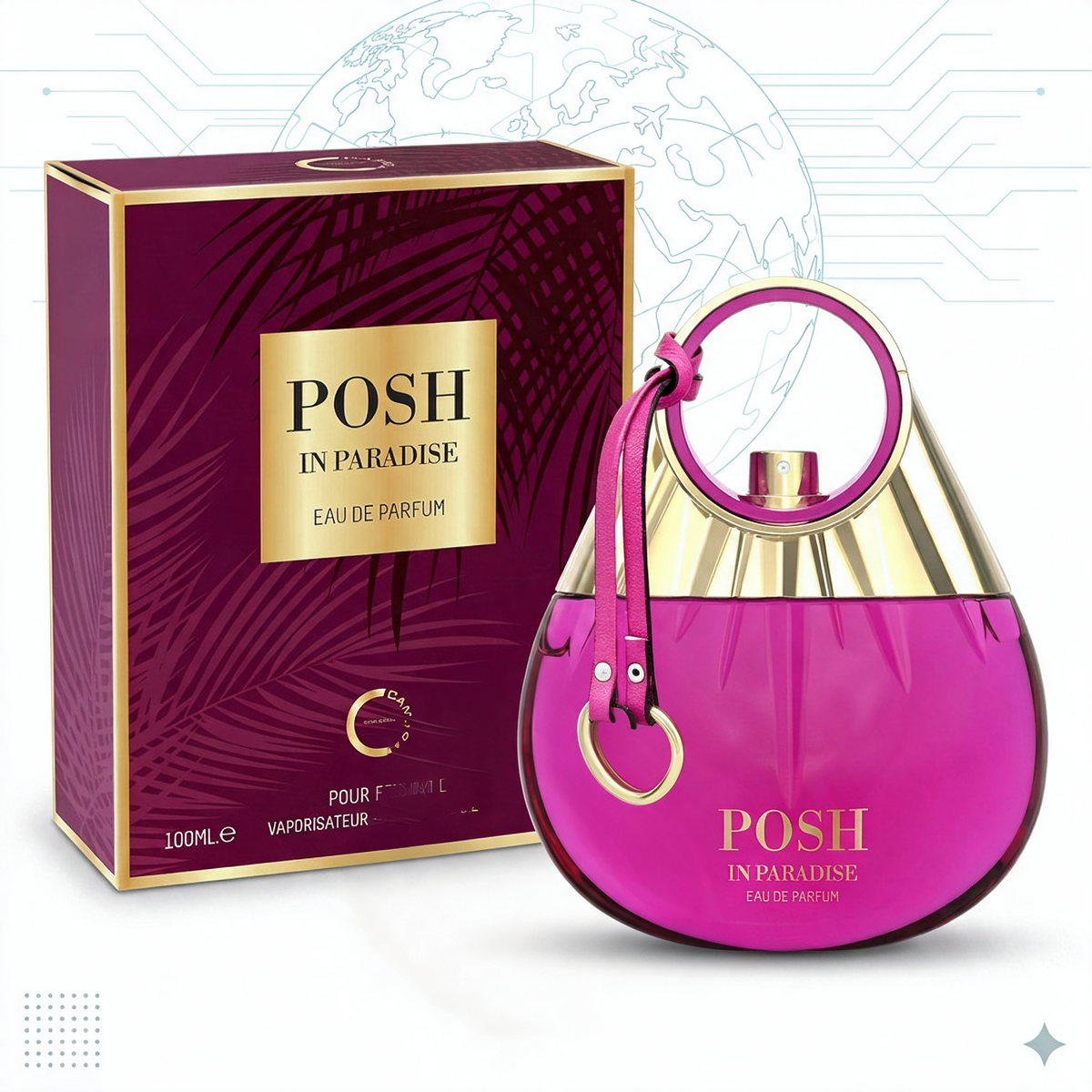 Posh in Paradise | Camara Parfums - frasco y caja