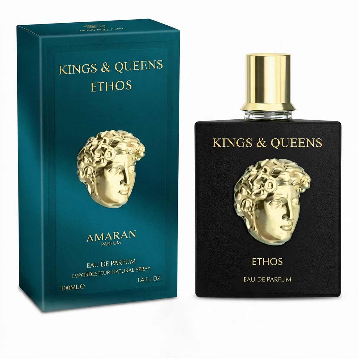 Kings & Queens Ethos | Amaran Parfums - frasco y caja